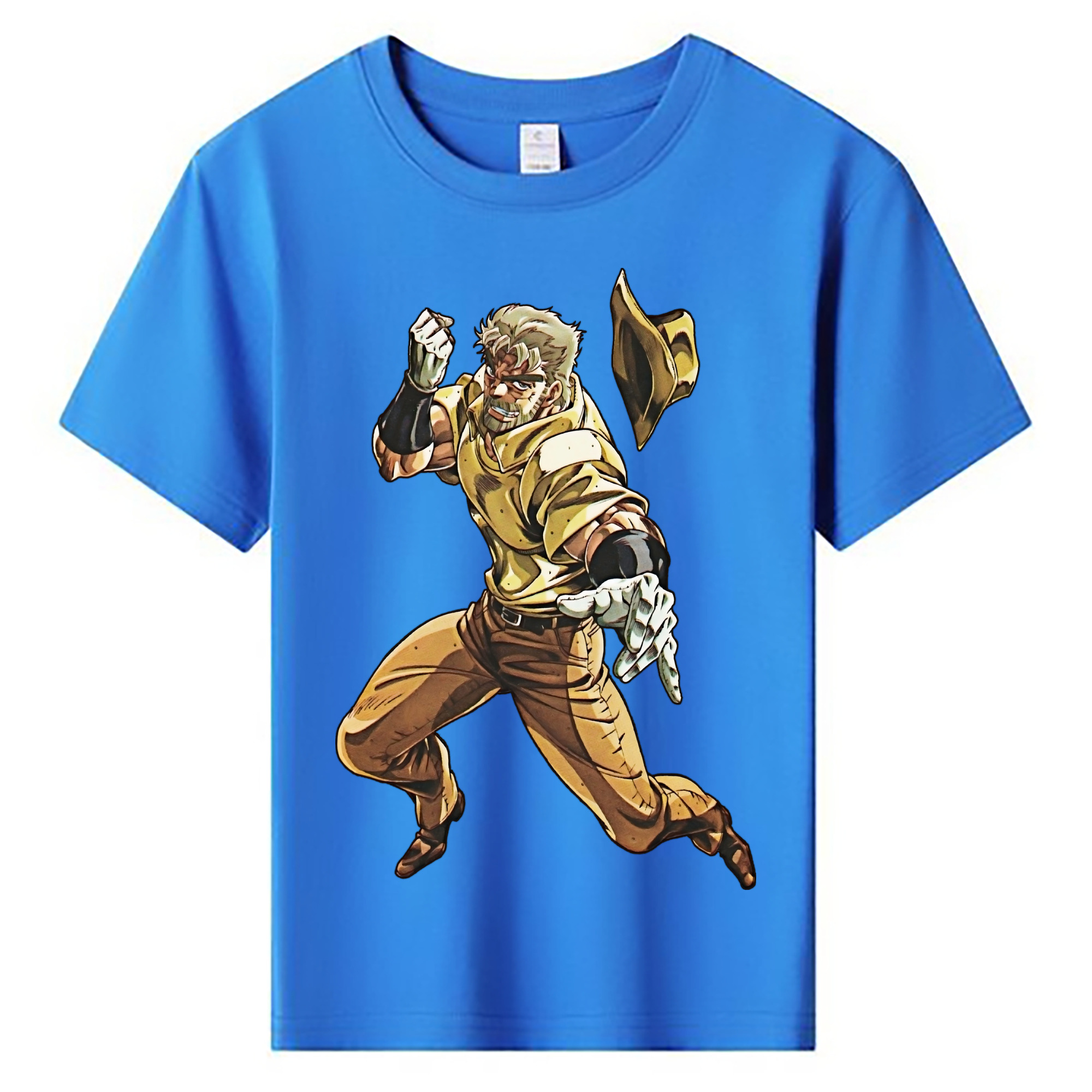（画像用） ジョジョの奇妙な冒険 ジョセフ?ジョースター JoJo's Bizarre Adventure Joseph Joestar 綿100％キッズTシャツ（フロントプリント）